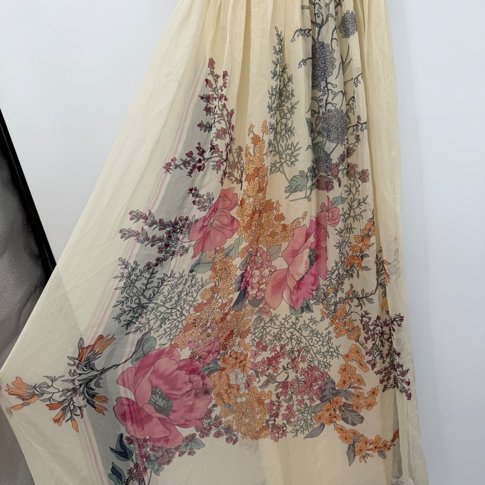 Vintage Y2K Forever 21 100% Silk Floral Maxi Dress NWT Boho Strappy Back M - Picture 7 of 10